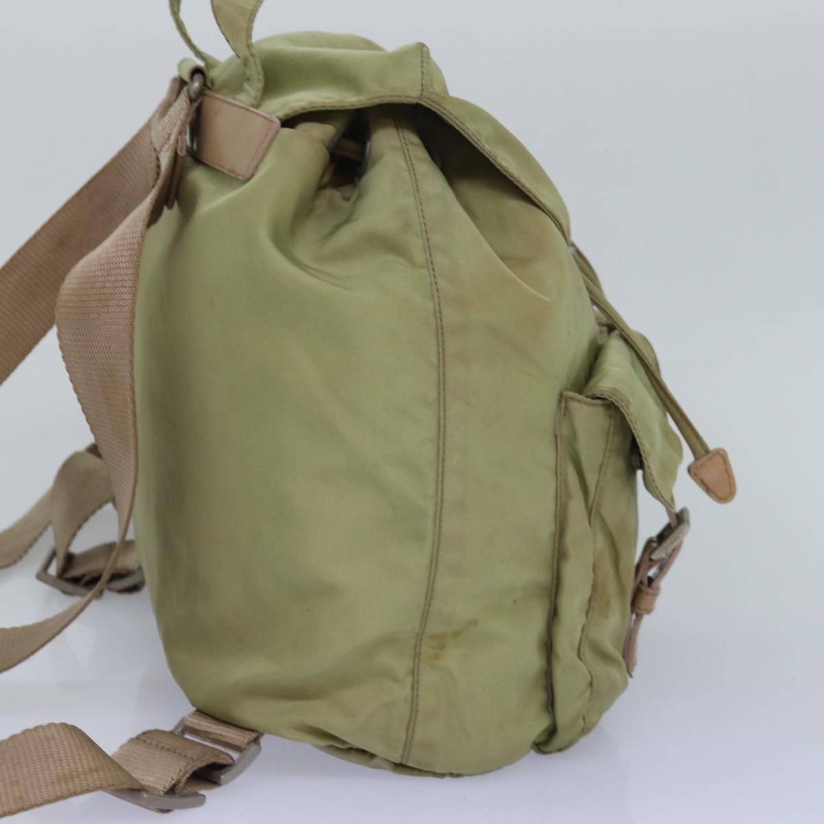 PRADA Backpack Nylon Khaki Auth 82104