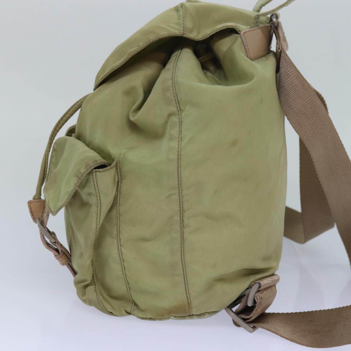 PRADA Backpack Nylon Khaki Auth 82104