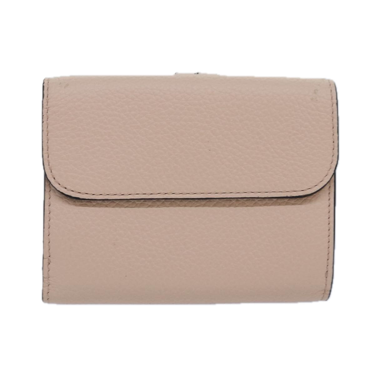 Chloe Wallet Leather Pink Auth 82138