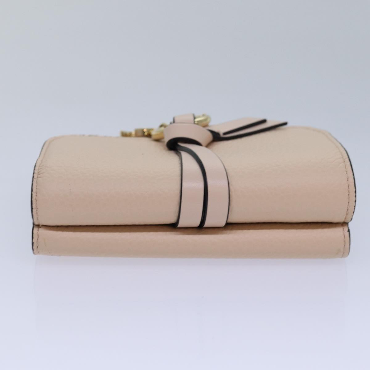 Chloe Wallet Leather Pink Auth 82138