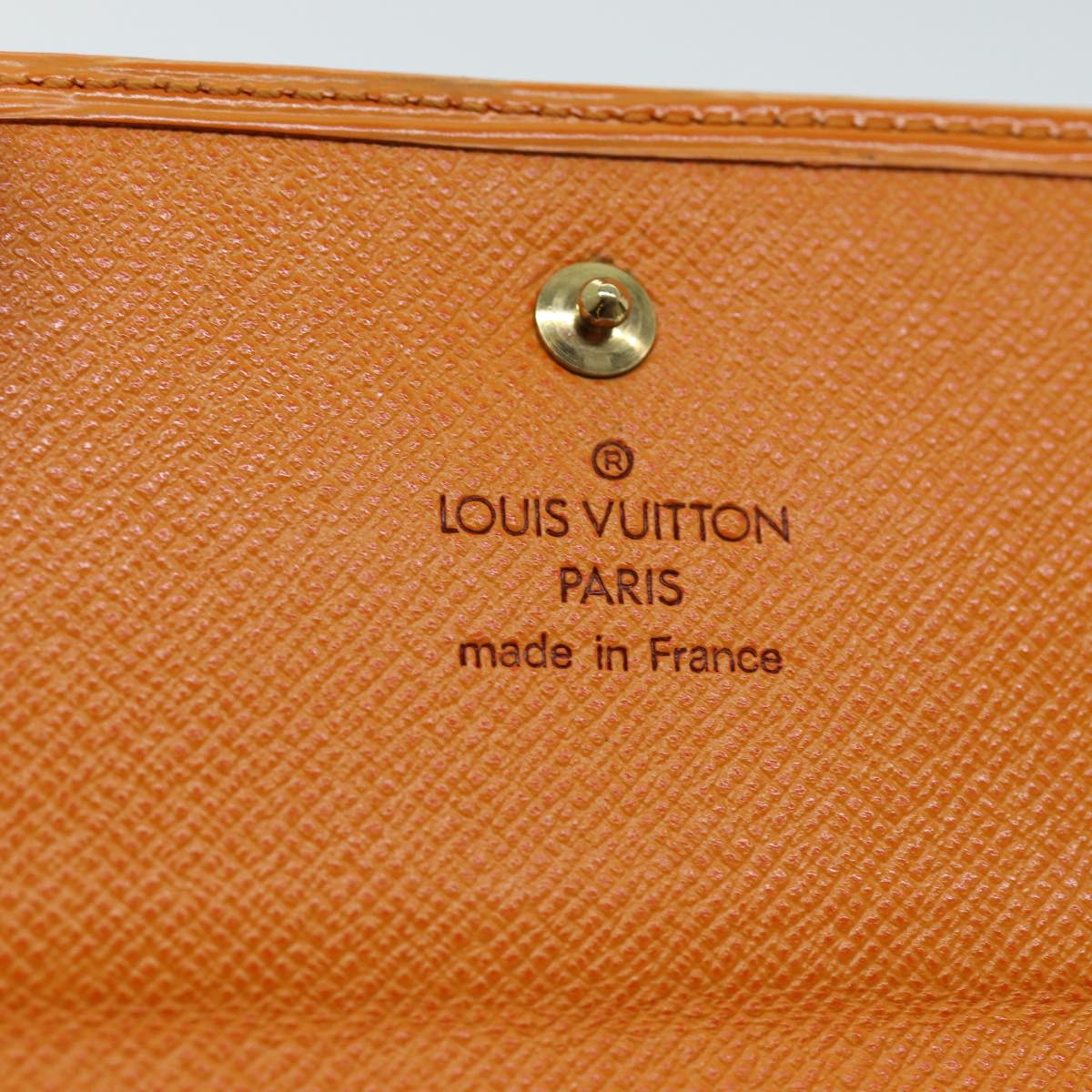 LOUIS VUITTON Epi Portefeuille Elise Wallet Orange Mandarin M6348H LV Auth 82175