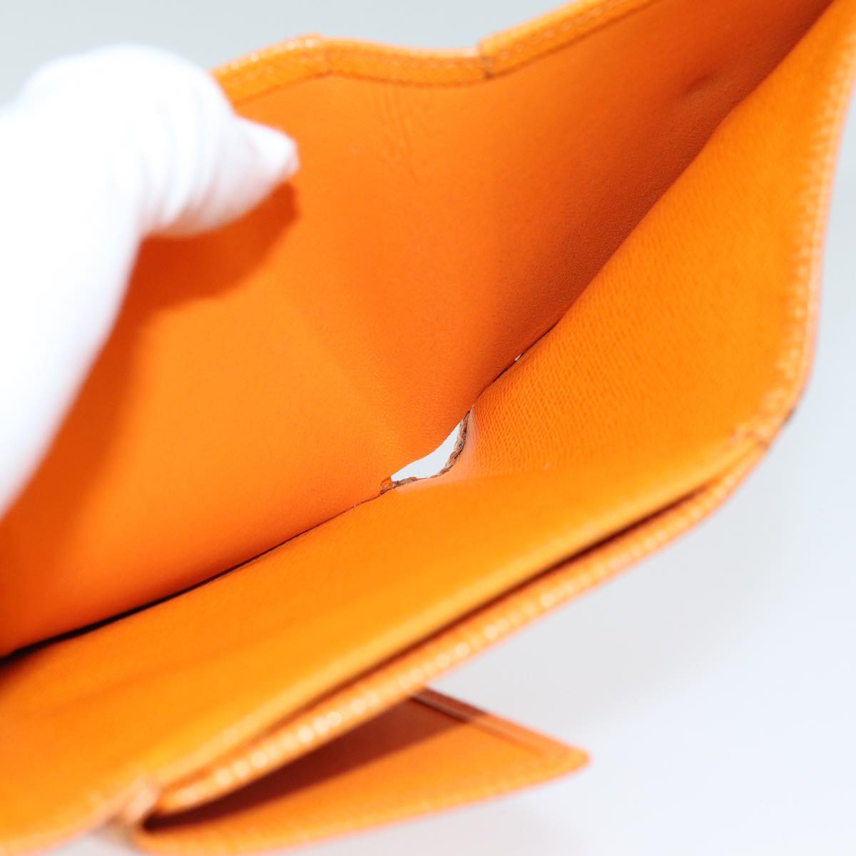 LOUIS VUITTON Epi Portefeuille Elise Wallet Orange Mandarin M6348H LV Auth 82175A