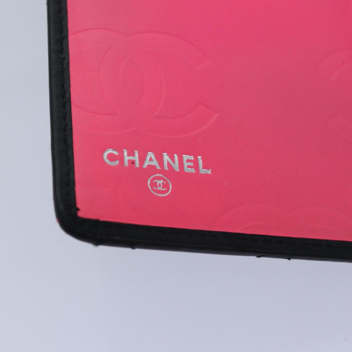 CHANEL Cambon Line Long Wallet Leather Black CC Auth 82184