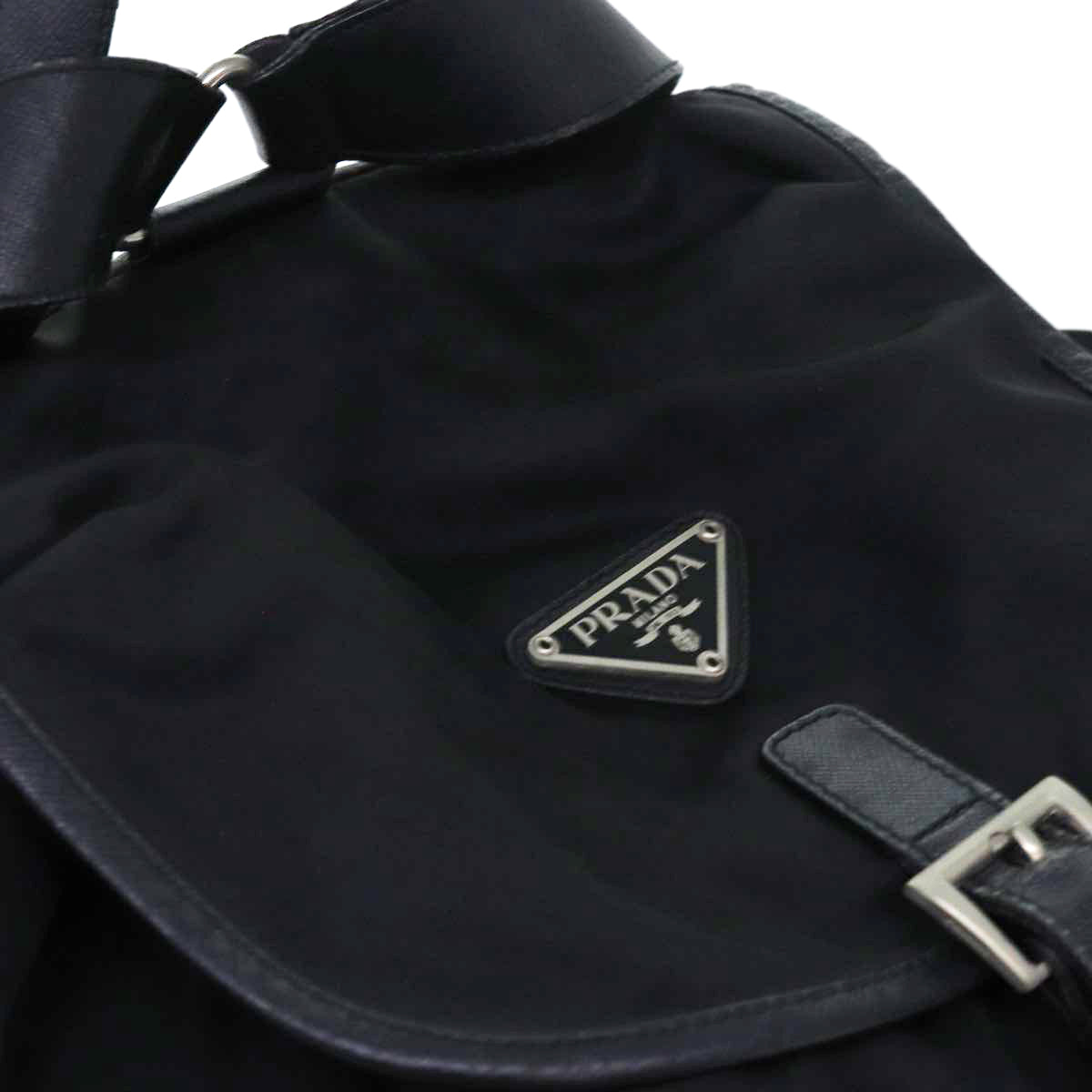 PRADA Backpack Nylon Black Auth 82188