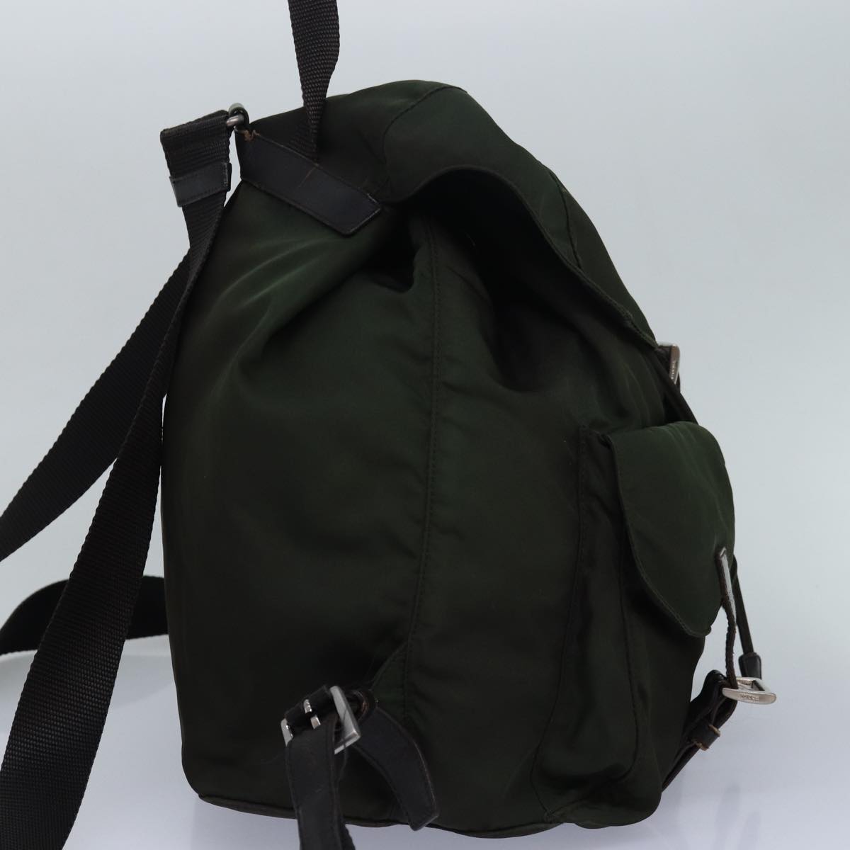 PRADA Backpack Nylon Khaki Auth 82276