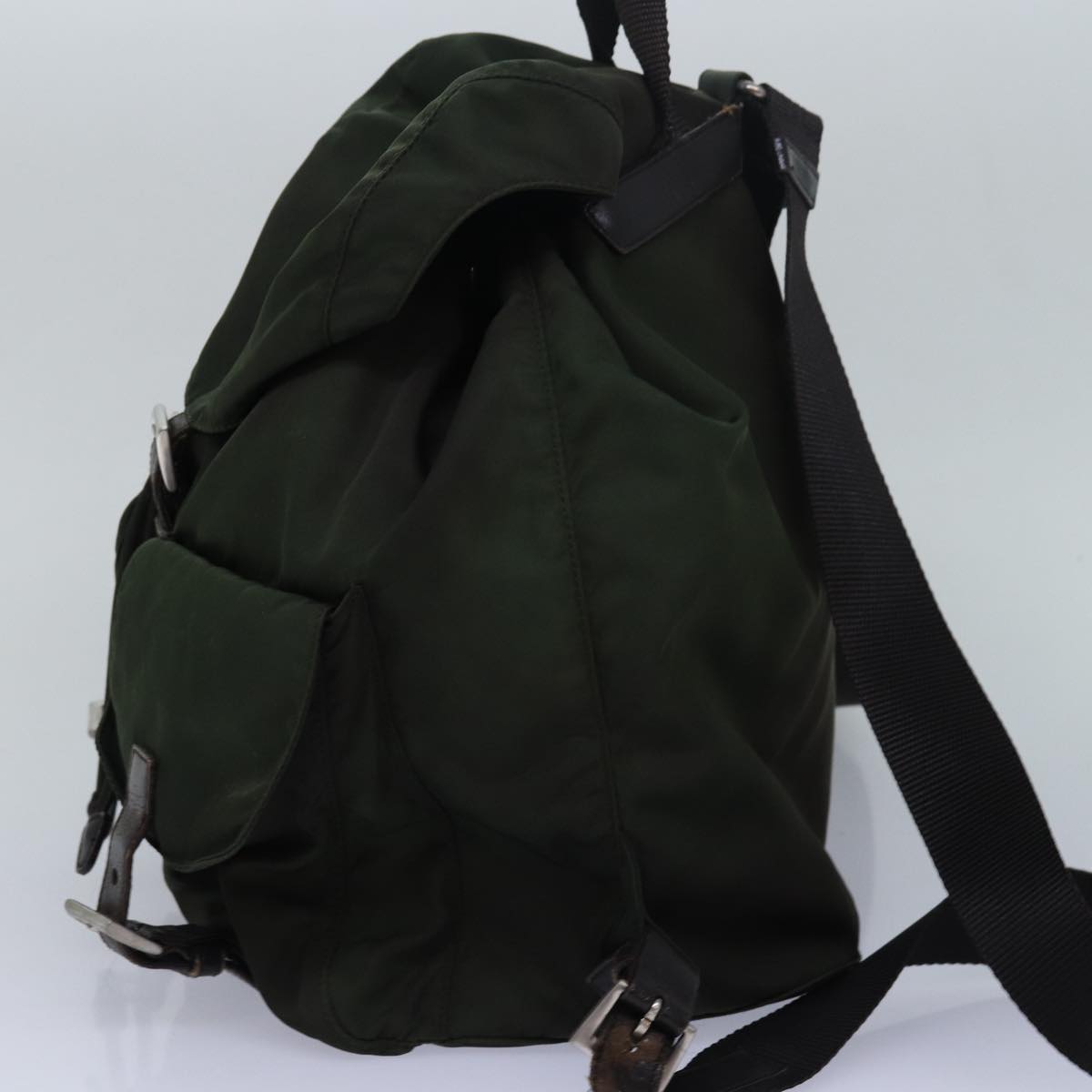 PRADA Backpack Nylon Khaki Auth 82276