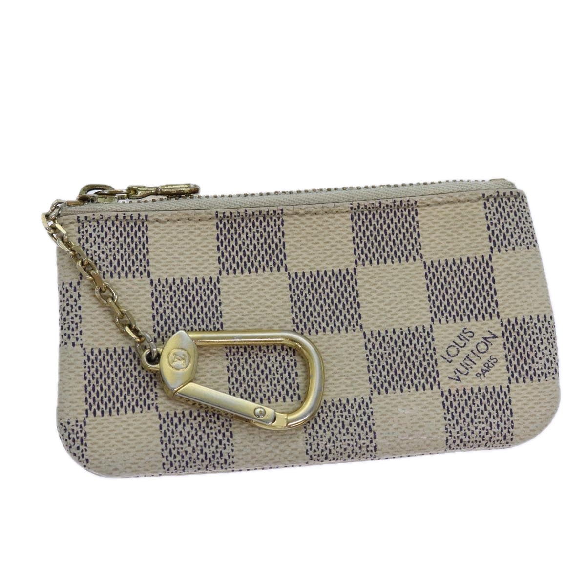 LOUIS VUITTON Damier Azur Pochette Cles Coin Purse N62659 LV Auth 82352