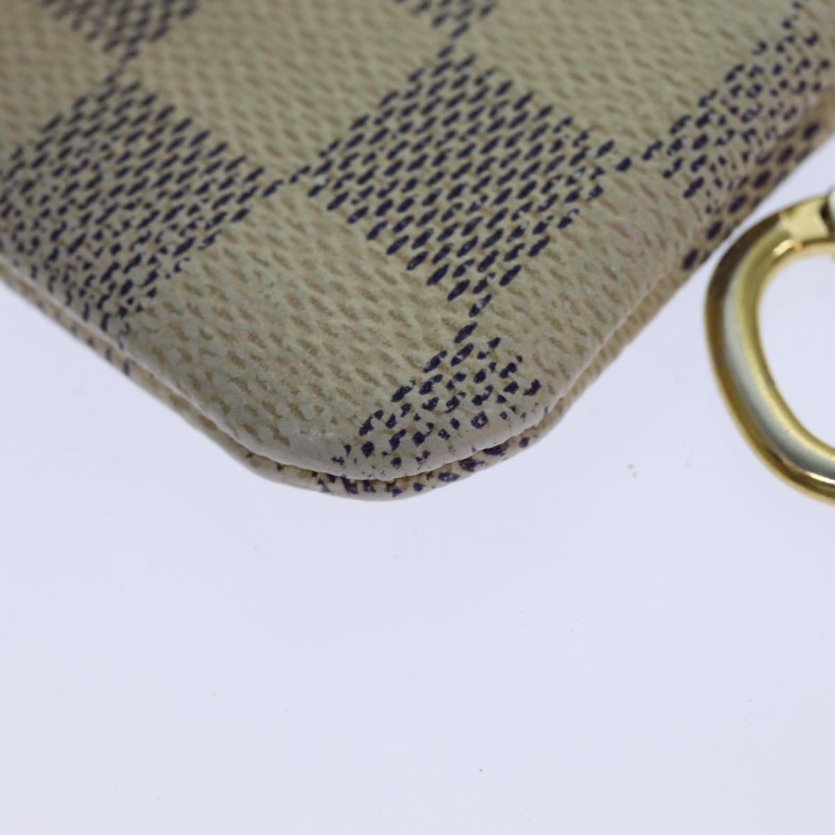 LOUIS VUITTON Damier Azur Pochette Cles Coin Purse N62659 LV Auth 82352