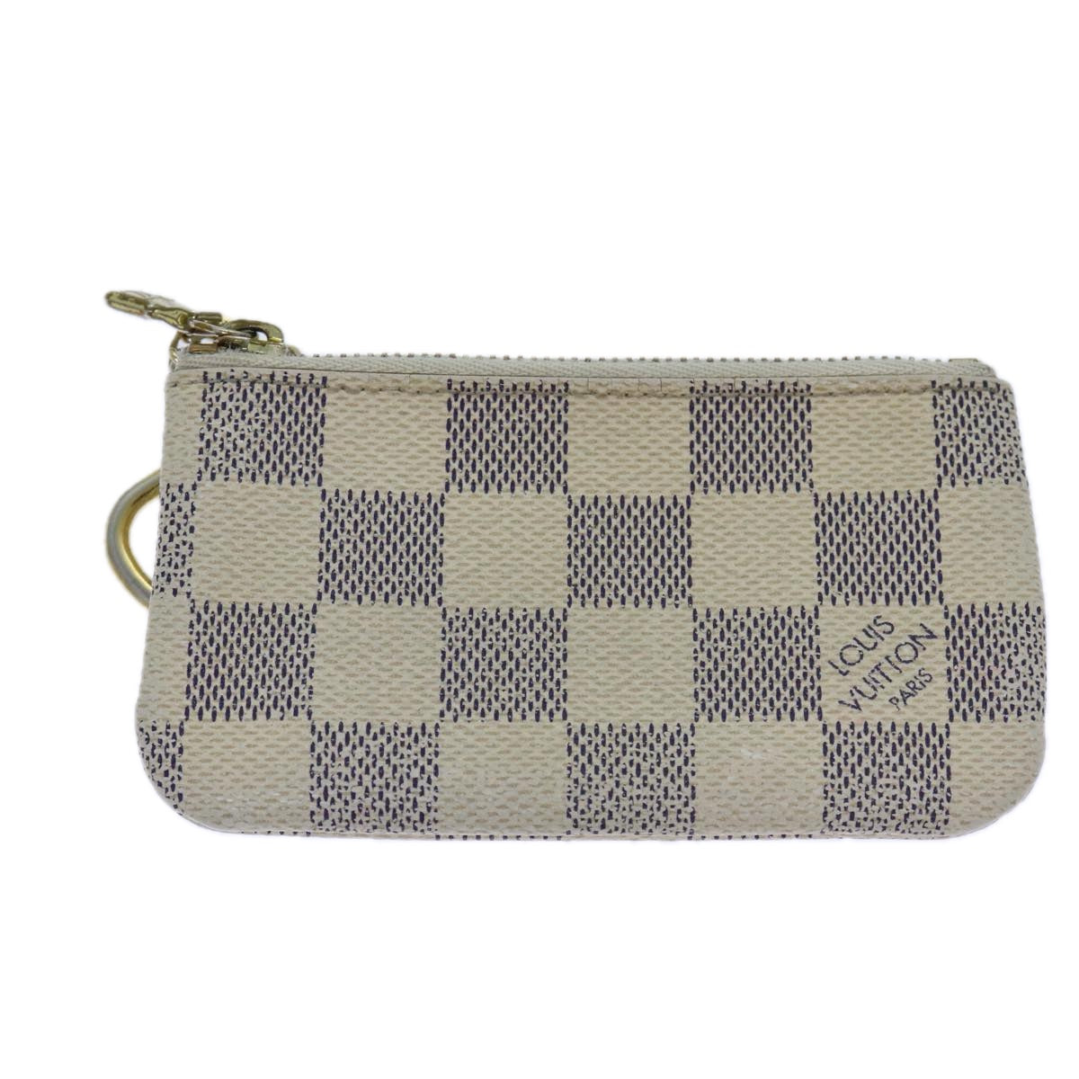 LOUIS VUITTON Damier Azur Pochette Cles Coin Purse N62659 LV Auth 82352