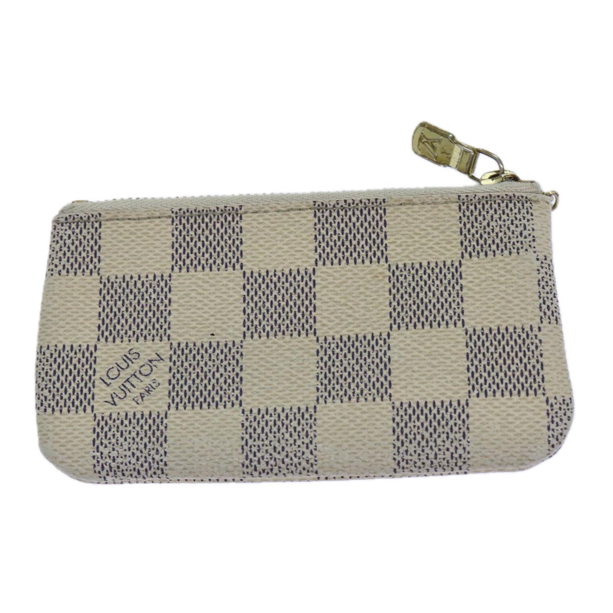 LOUIS VUITTON Damier Azur Pochette Cles Coin Purse N62659 LV Auth 82352