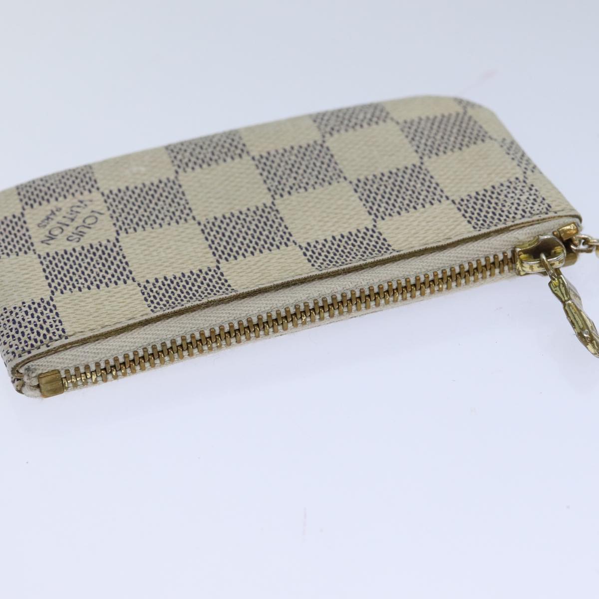 LOUIS VUITTON Damier Azur Pochette Cles Coin Purse N62659 LV Auth 82352