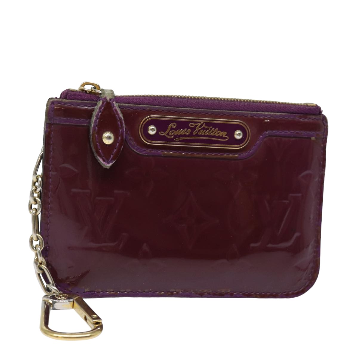 LOUIS VUITTON Vernis Pochette ClesNM Coin Purse Amethyst M90145 LV Auth 82357