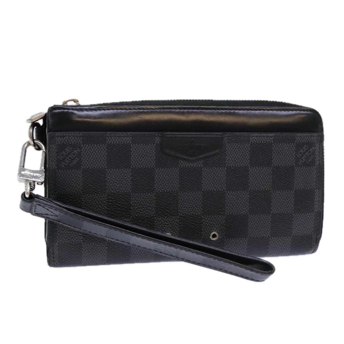 LOUIS VUITTON Damier Graphite Zippy Dragonne Long Wallet N60379 LV Auth 82358