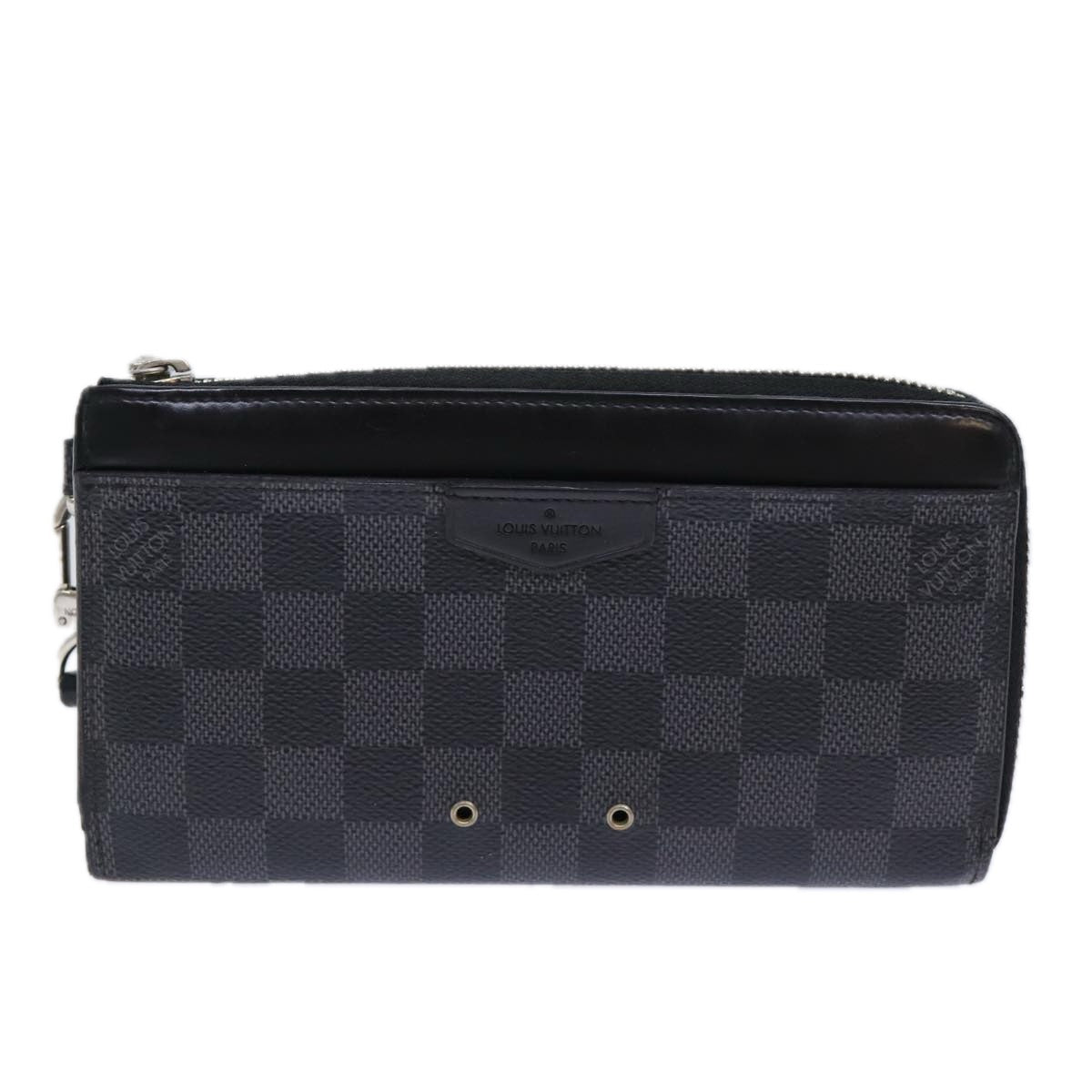 LOUIS VUITTON Damier Graphite Zippy Dragonne Long Wallet N60379 LV Auth 82358