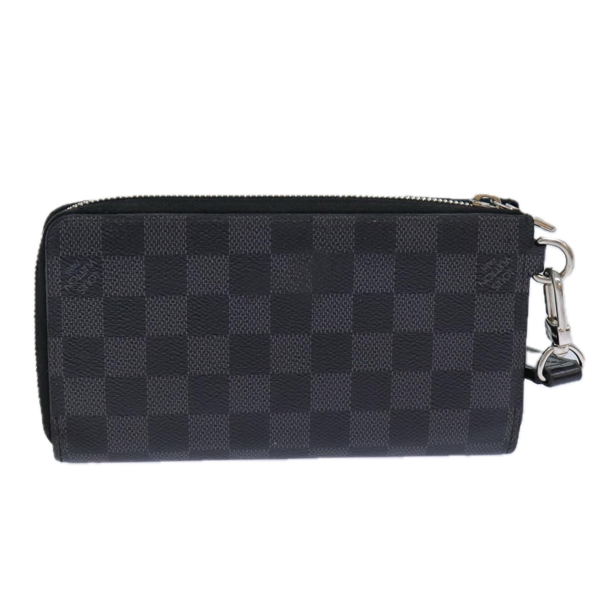 LOUIS VUITTON Damier Graphite Zippy Dragonne Long Wallet N60379 LV Auth 82358