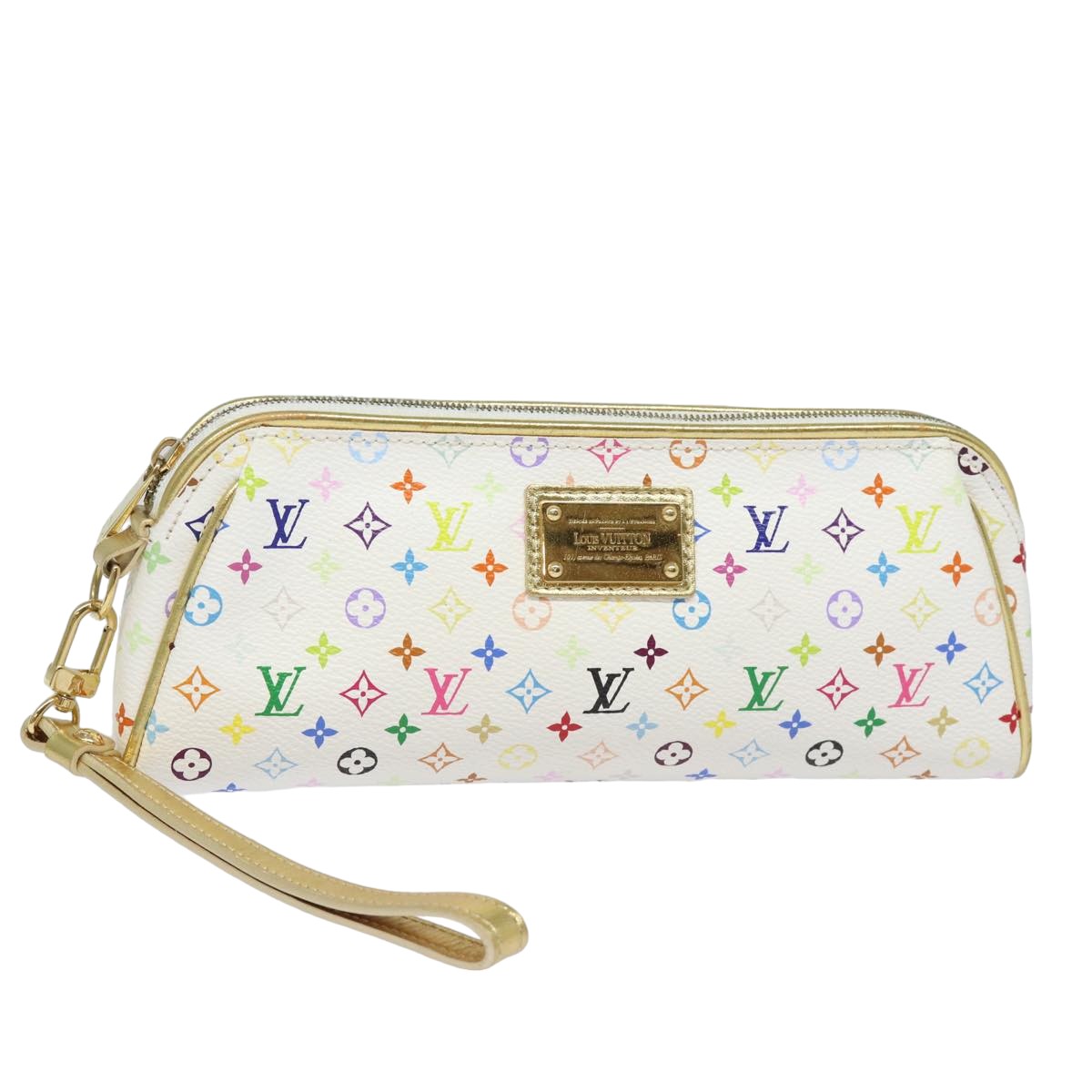 LOUIS VUITTON Monogram Multicolor Kate Pouch White Bron M55212 LV Auth 82391SAV
