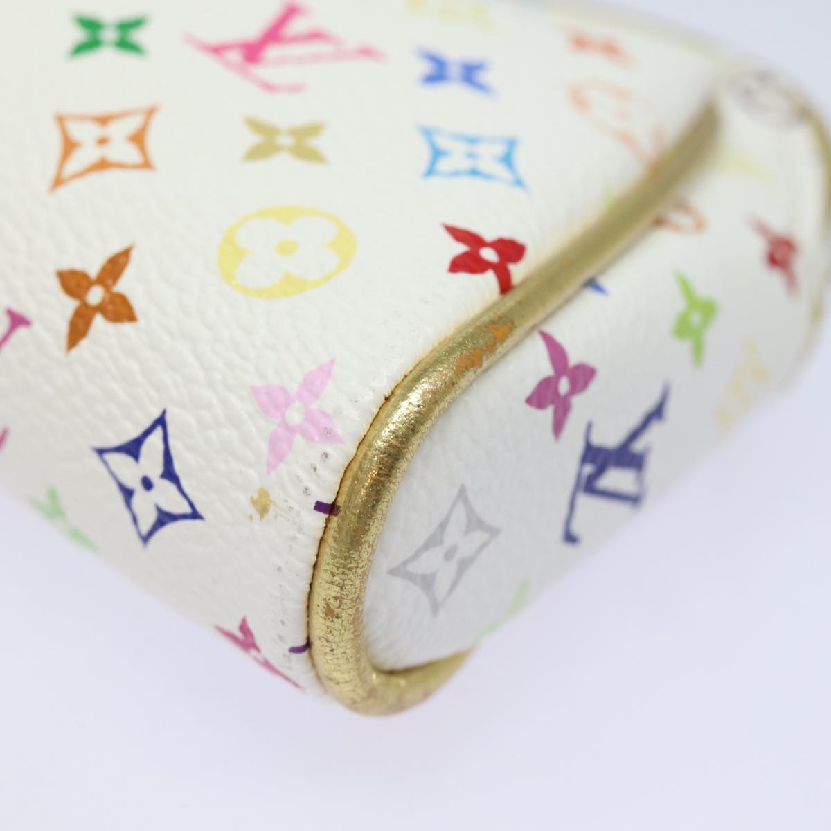 LOUIS VUITTON Monogram Multicolor Kate Pouch White Bron M55212 LV Auth 82391SAV