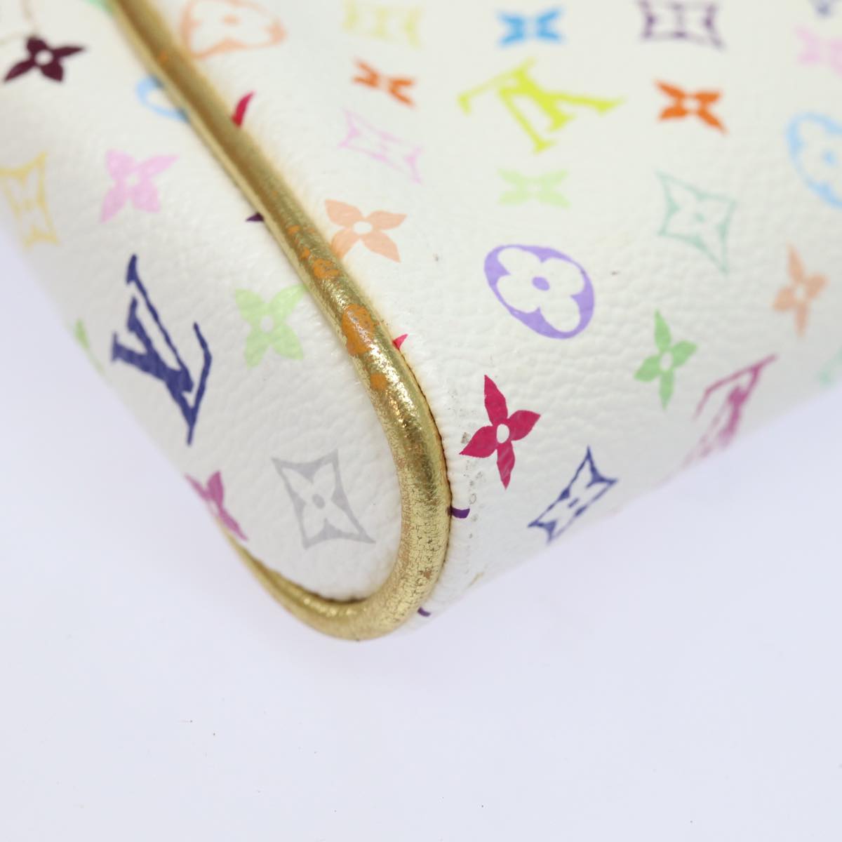 LOUIS VUITTON Monogram Multicolor Kate Pouch White Bron M55212 LV Auth 82391SAV