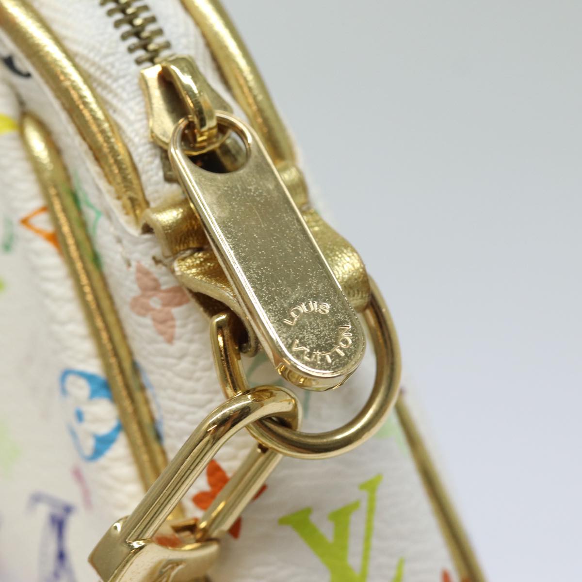 LOUIS VUITTON Monogram Multicolor Kate Pouch White Bron M55212 LV Auth 82391SAV