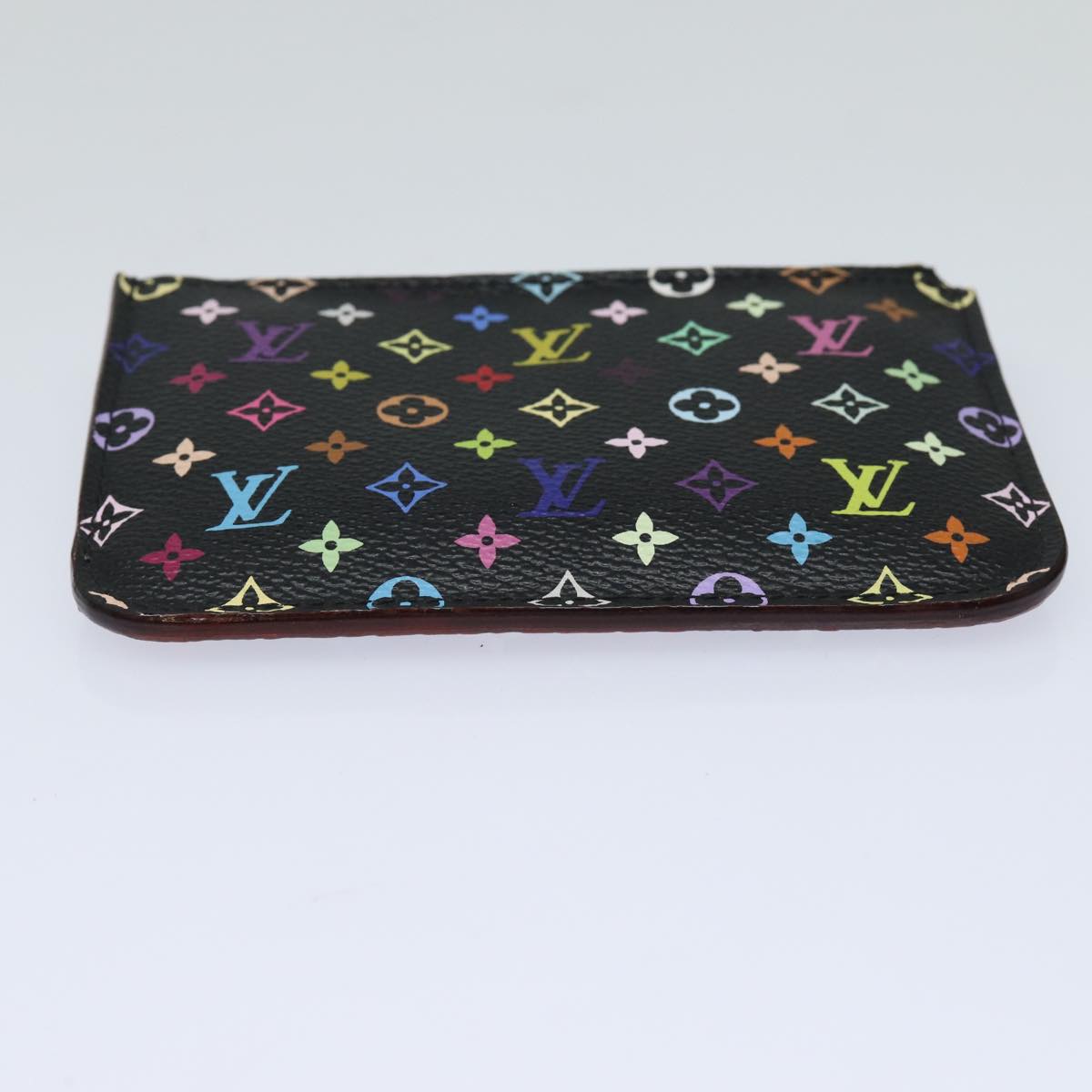 LOUIS VUITTON Multicolor Pochette Cles NM Coin Purse Black M60279 LV Auth 82479