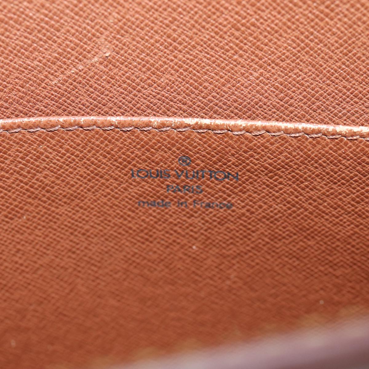 LOUIS VUITTON Epi Pochette Homme Clutch Bag Brown Zipang gold M52528 Auth 82491