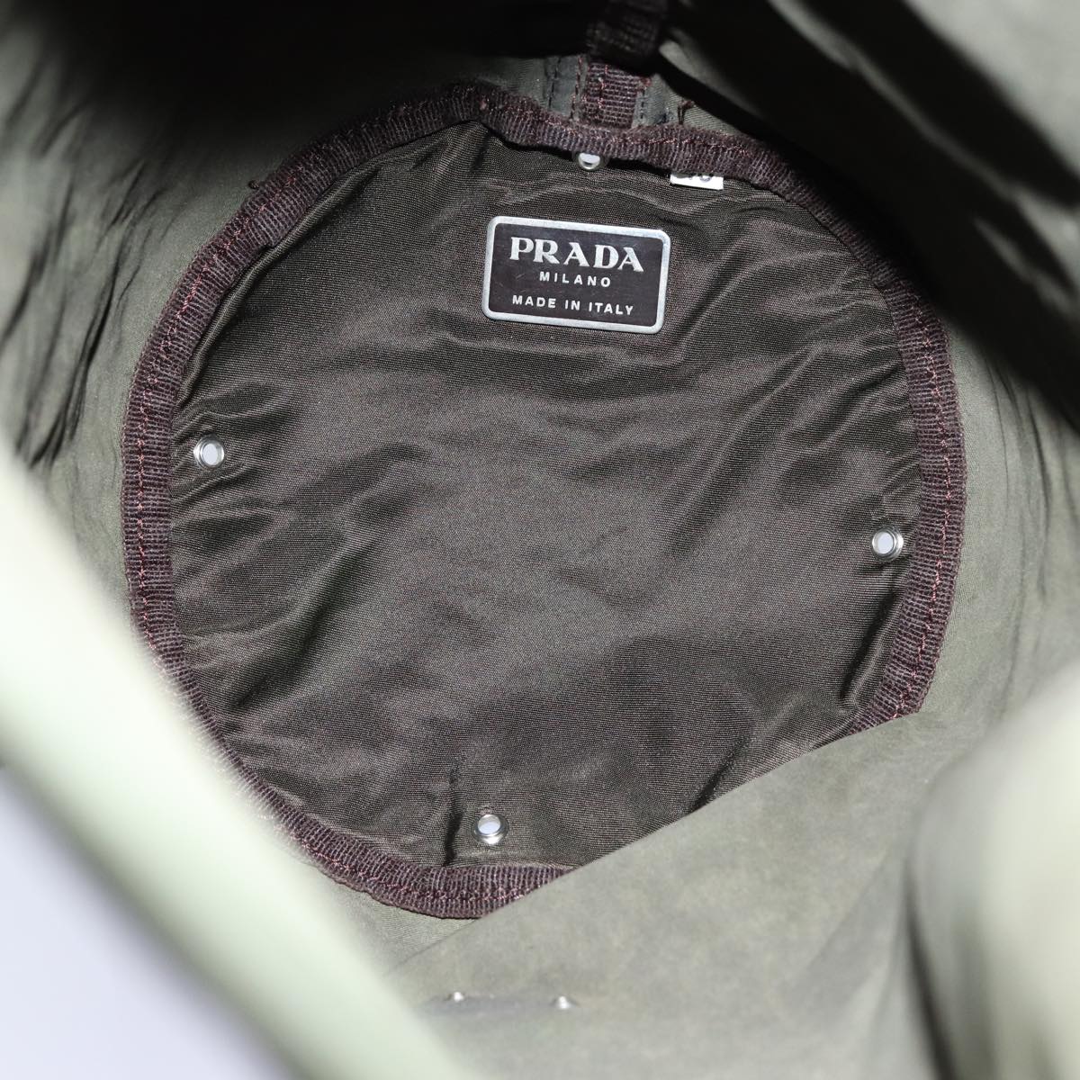 PRADA Shoulder Bag Nylon Khaki Auth 82572
