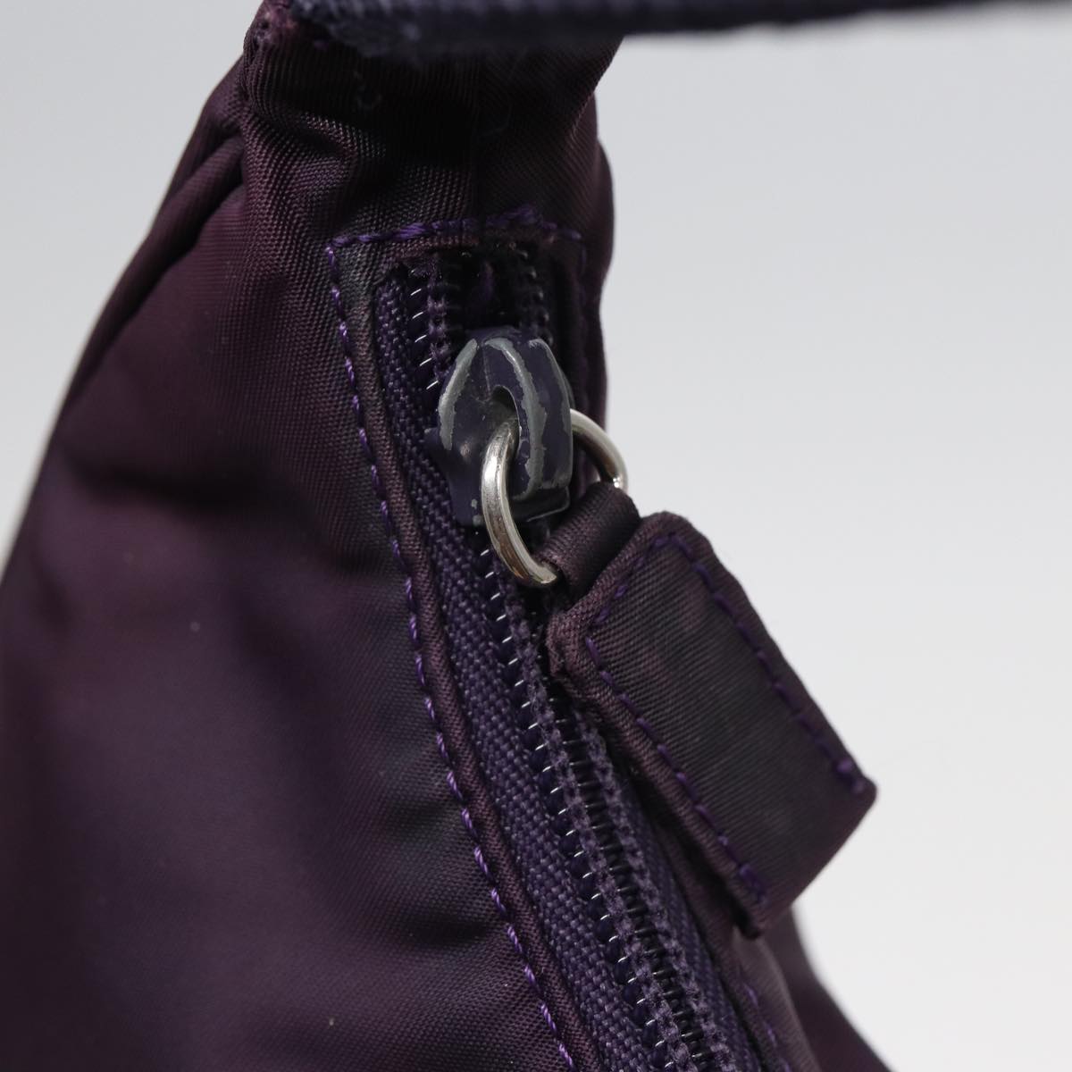 PRADA Accessory Pouch Nylon Purple Auth 82692