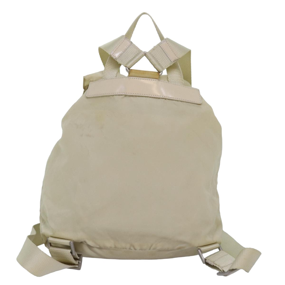 PRADA Backpack Nylon Cream Auth 82694