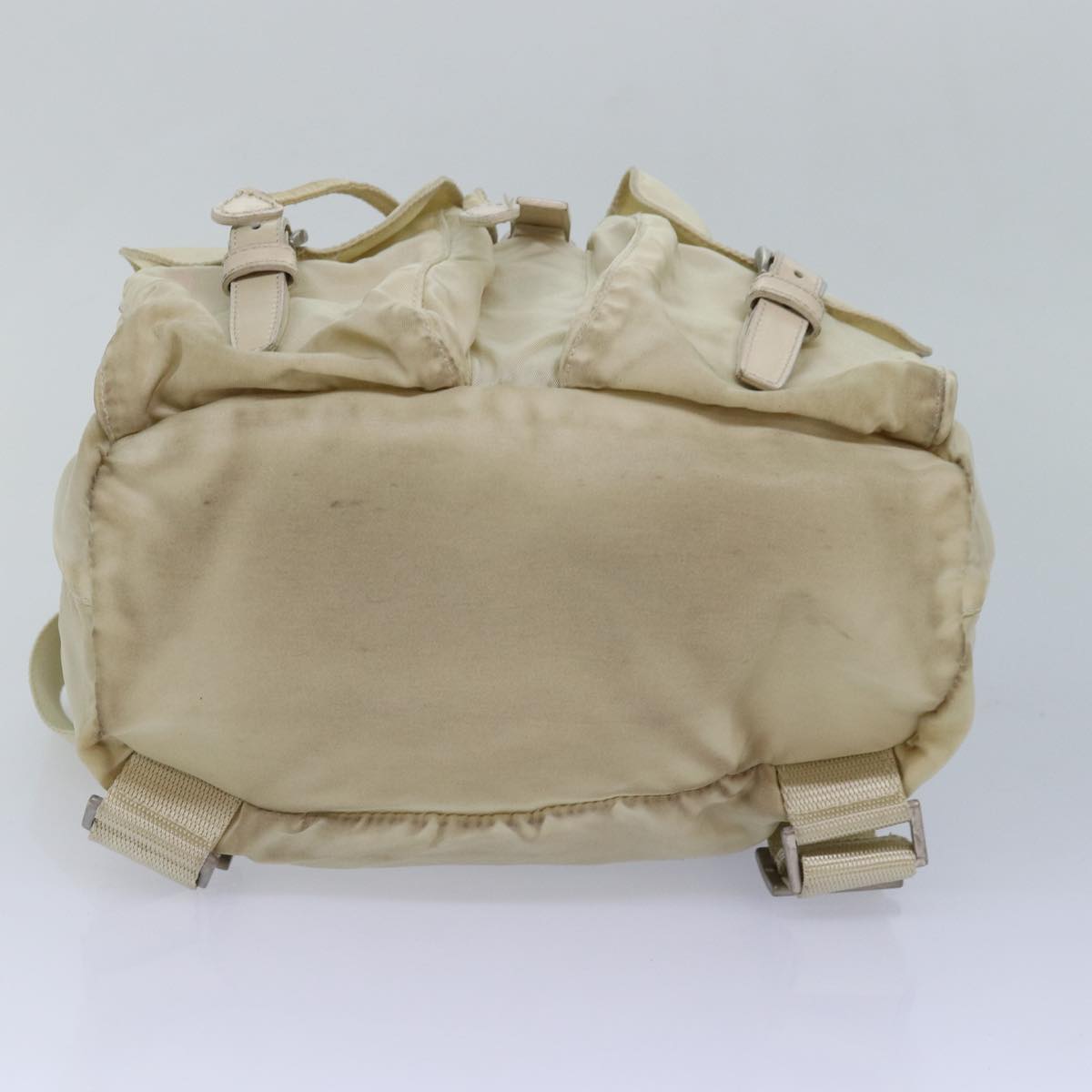 PRADA Backpack Nylon Cream Auth 82694