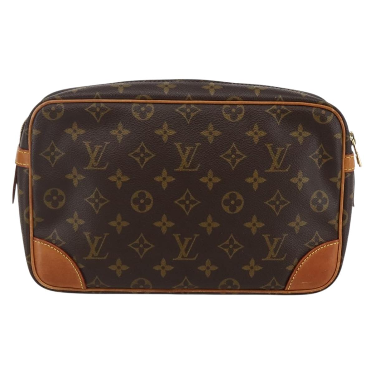 LOUIS VUITTON Monogram Compiegne 28 Clutch Bag M51845 LV Auth 82756