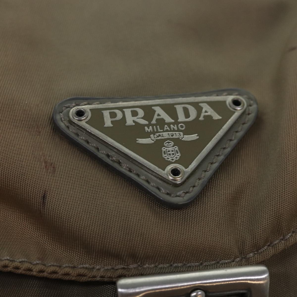 PRADA Backpack Nylon Beige Auth 82885