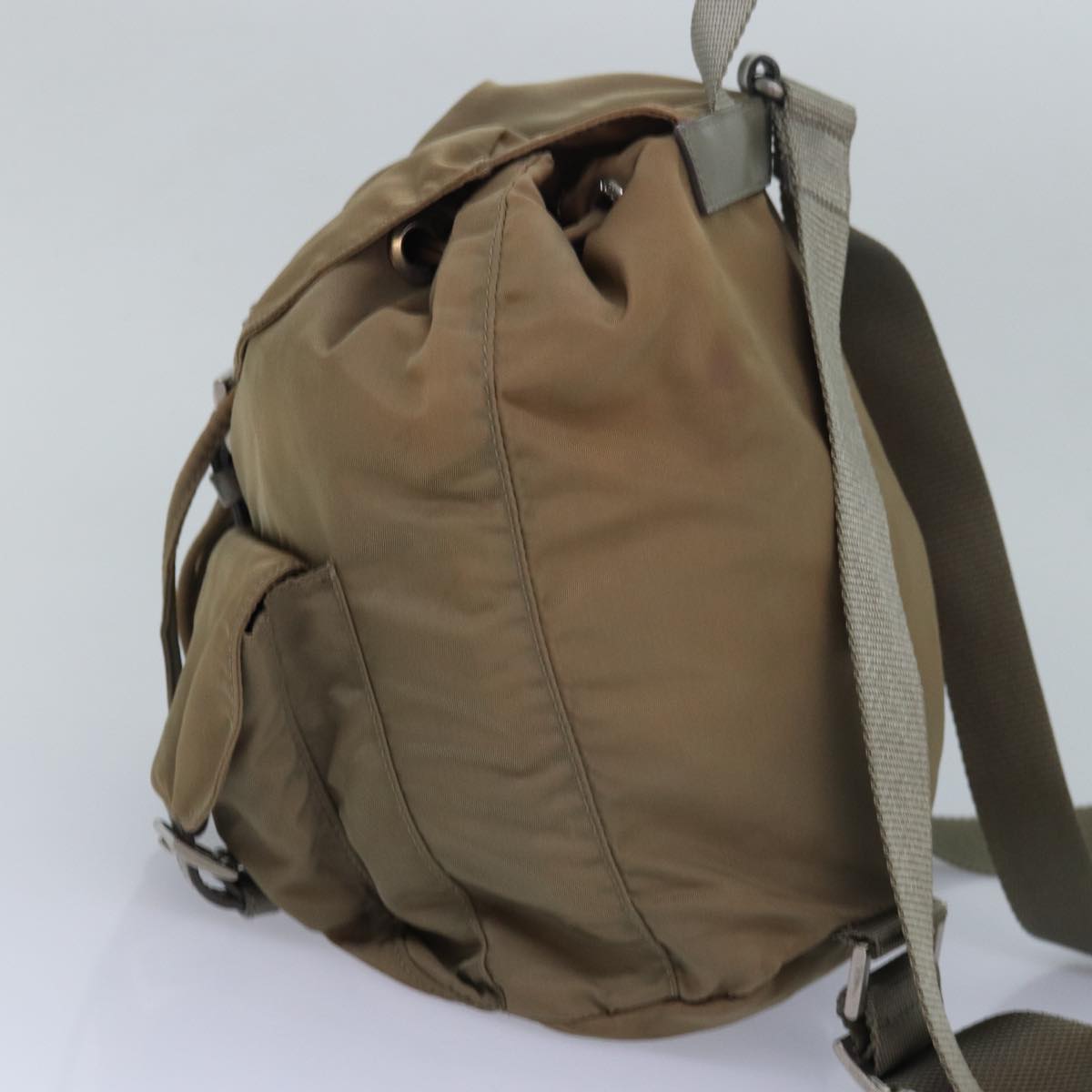 PRADA Backpack Nylon Beige Auth 82885