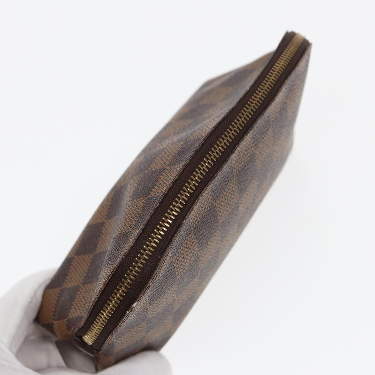 LOUIS VUITTON Damier Ebene Pochette Cosmetic PM Pouch N47516 LV Auth 82978