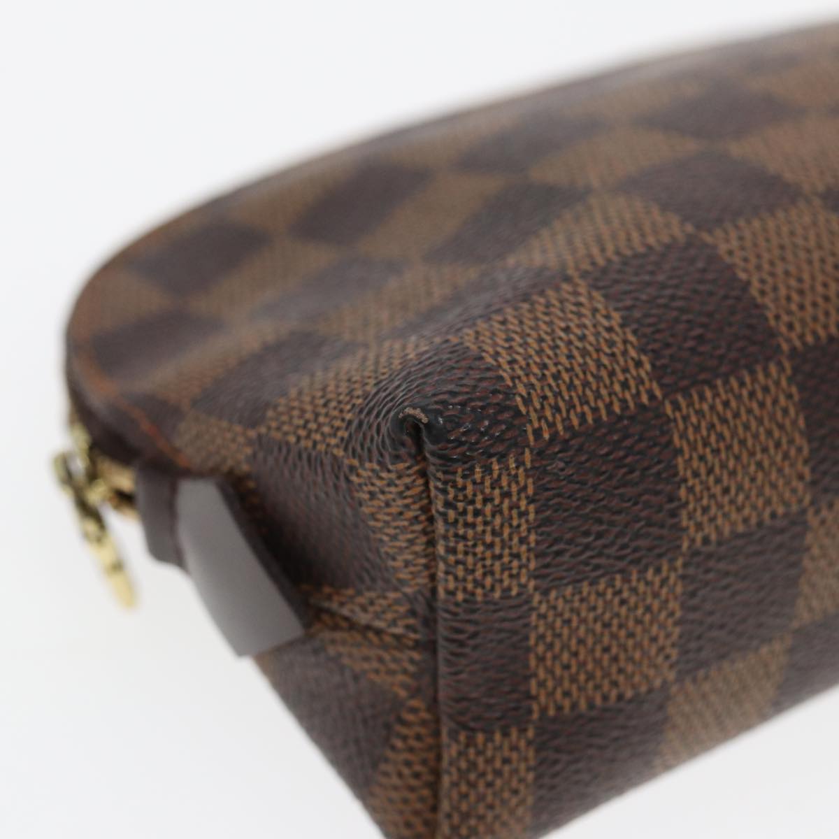 LOUIS VUITTON Damier Ebene Pochette Cosmetic PM Pouch N47516 LV Auth 82978