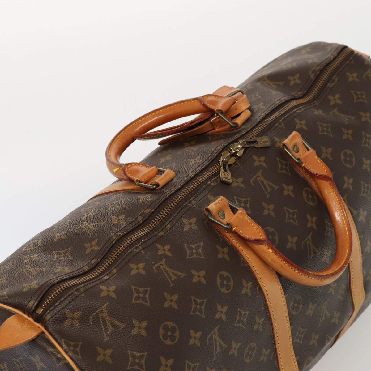 LOUIS VUITTON Monogram Keepall 55 Boston Bag M41424 LV Auth 83060