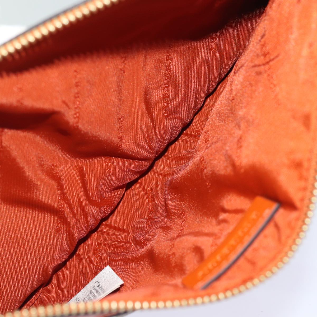 BURBERRY Nova Check Clutch Bag PVC Leather Beige Orange Auth 83126AV