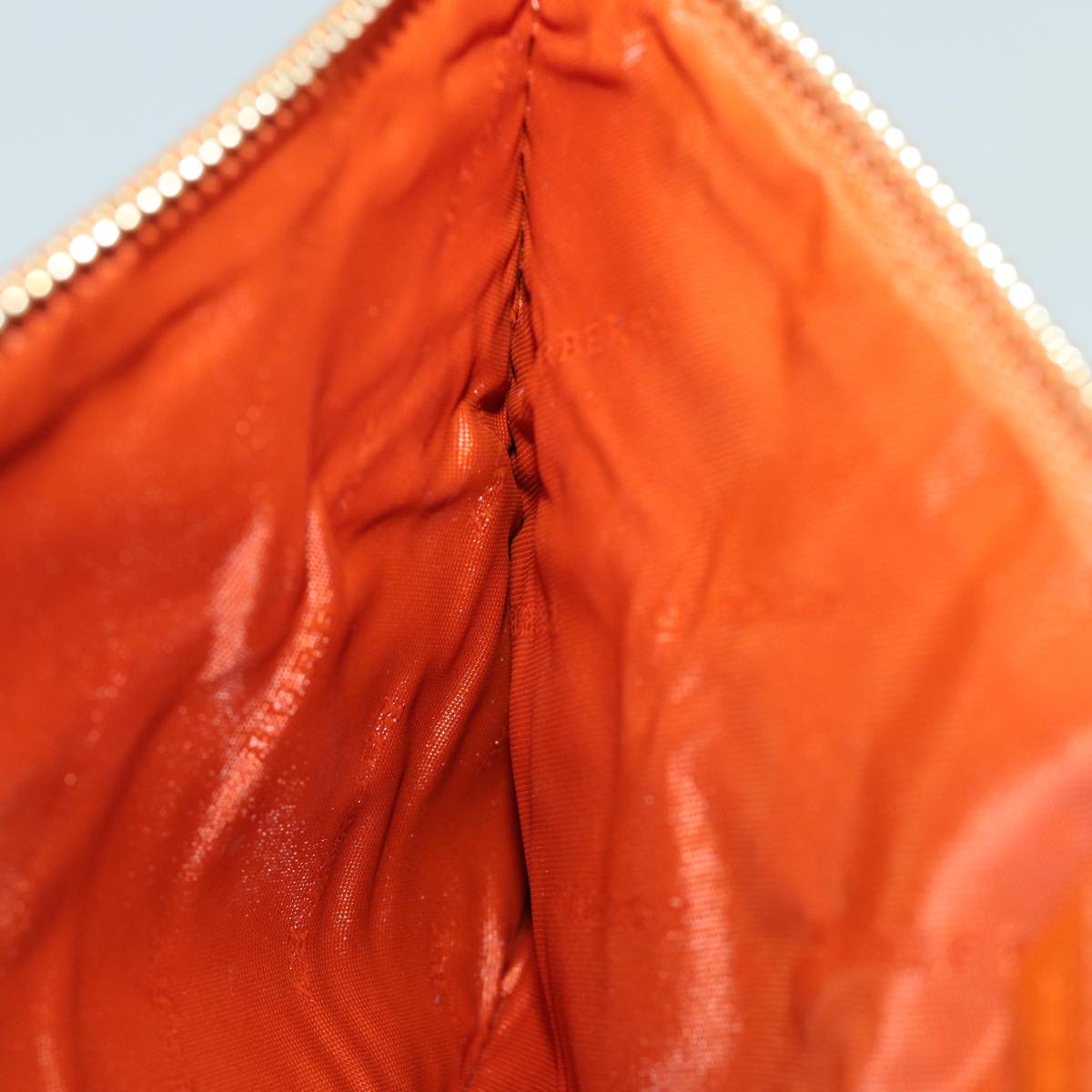 BURBERRY Nova Check Clutch Bag PVC Leather Beige Orange Auth 83126AV