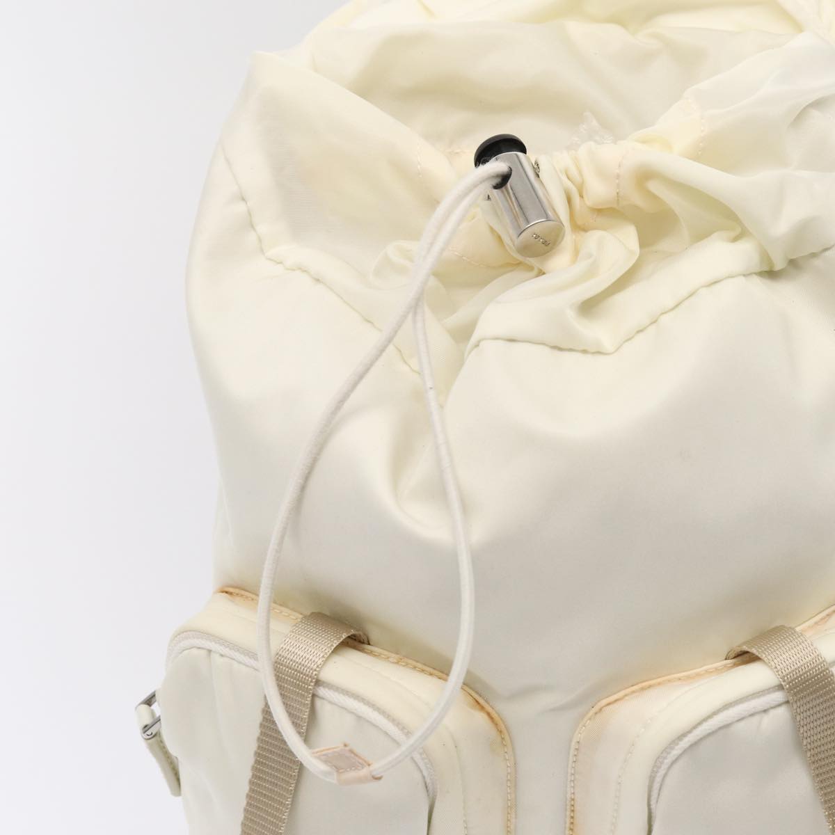 PRADA Backpack Nylon White Auth 83158