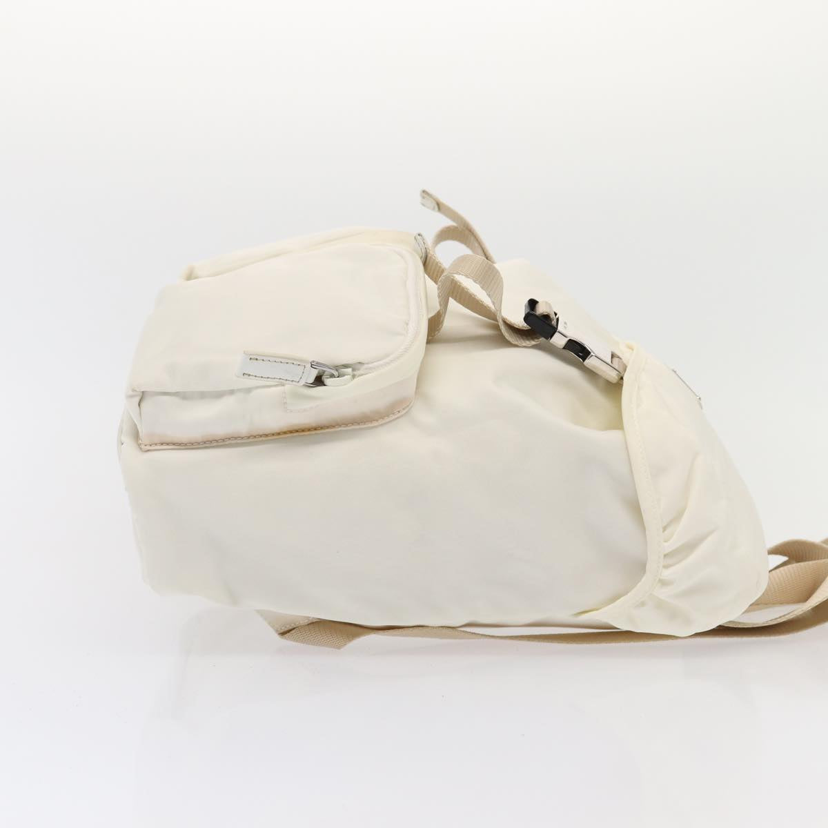 PRADA Backpack Nylon White Auth 83158