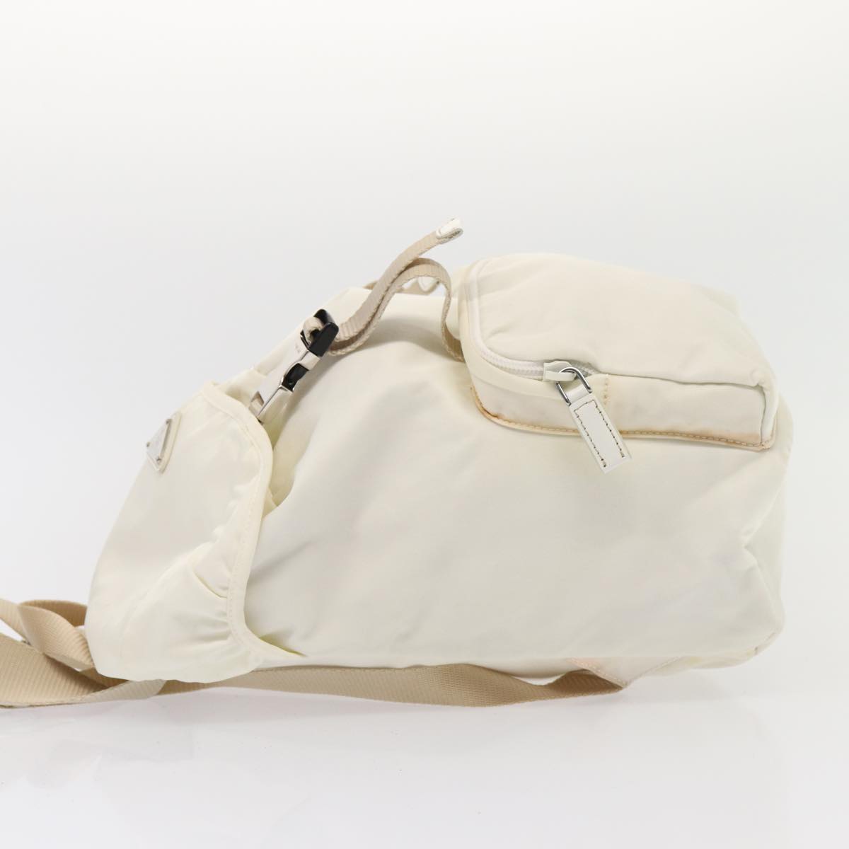 PRADA Backpack Nylon White Auth 83158