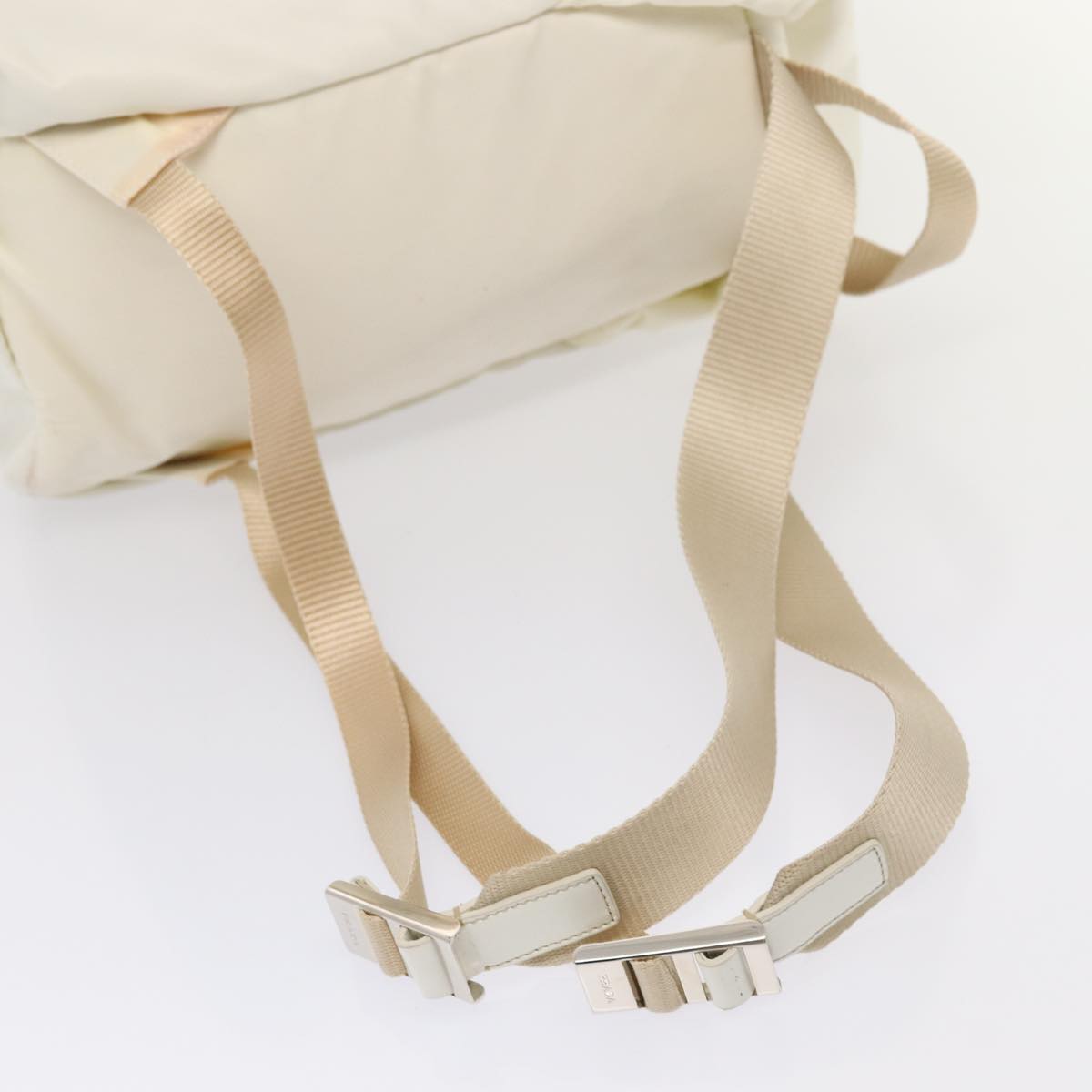 PRADA Backpack Nylon White Auth 83158