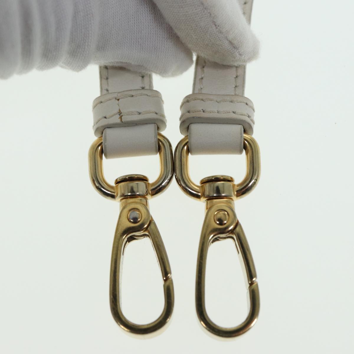 PRADA Hand Bag Safiano leather 2way White Auth 83161