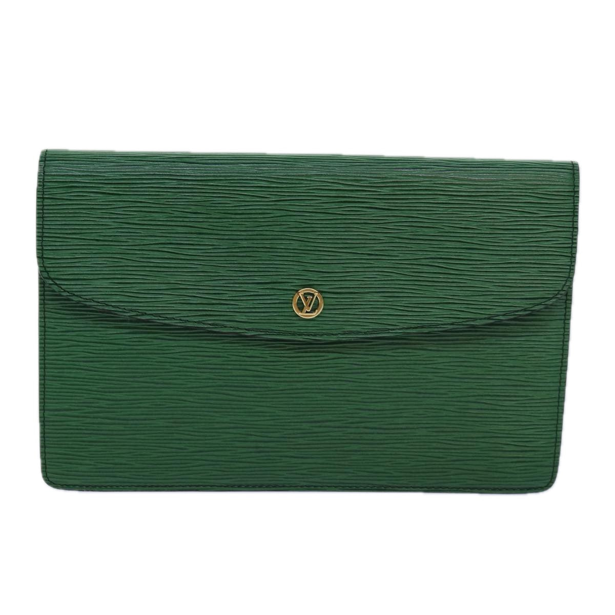 LOUIS VUITTON Epi Montaigne 27 Clutch Bag Green M52654 LV Auth 83255