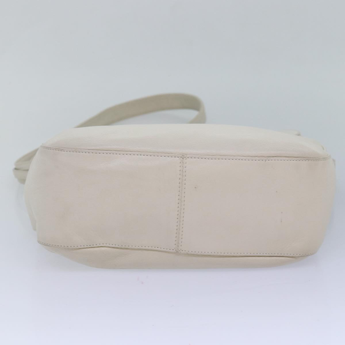 BALLY Shoulder Bag Leather White Auth 83312