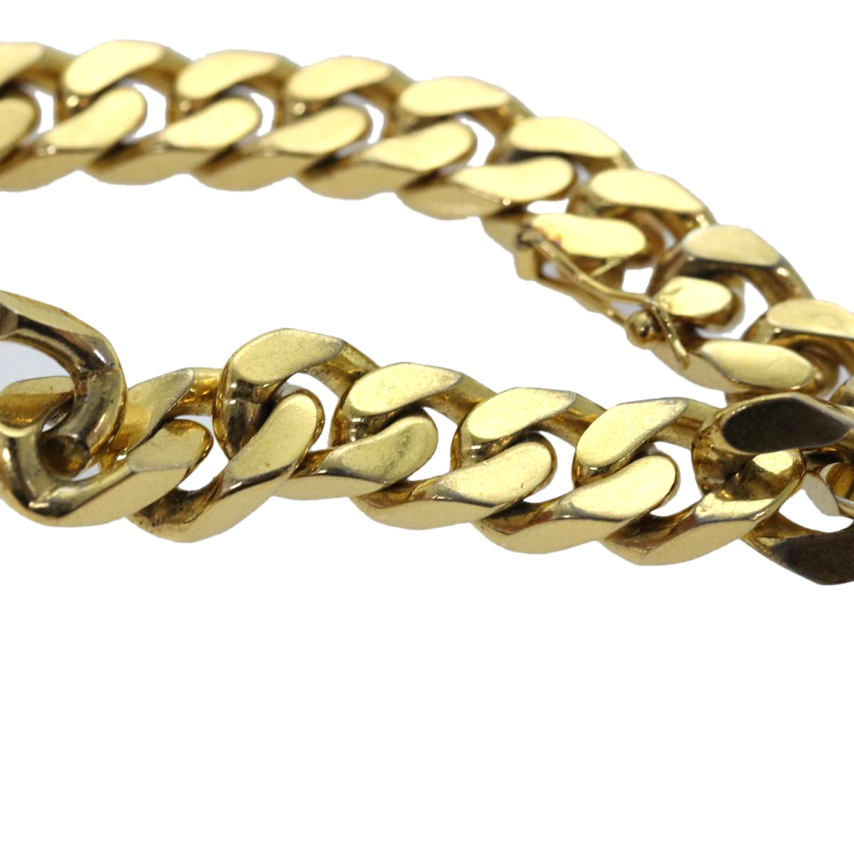 CHANEL COCO Mark Chain Bracelet metal Gold Tone CC Auth 83365