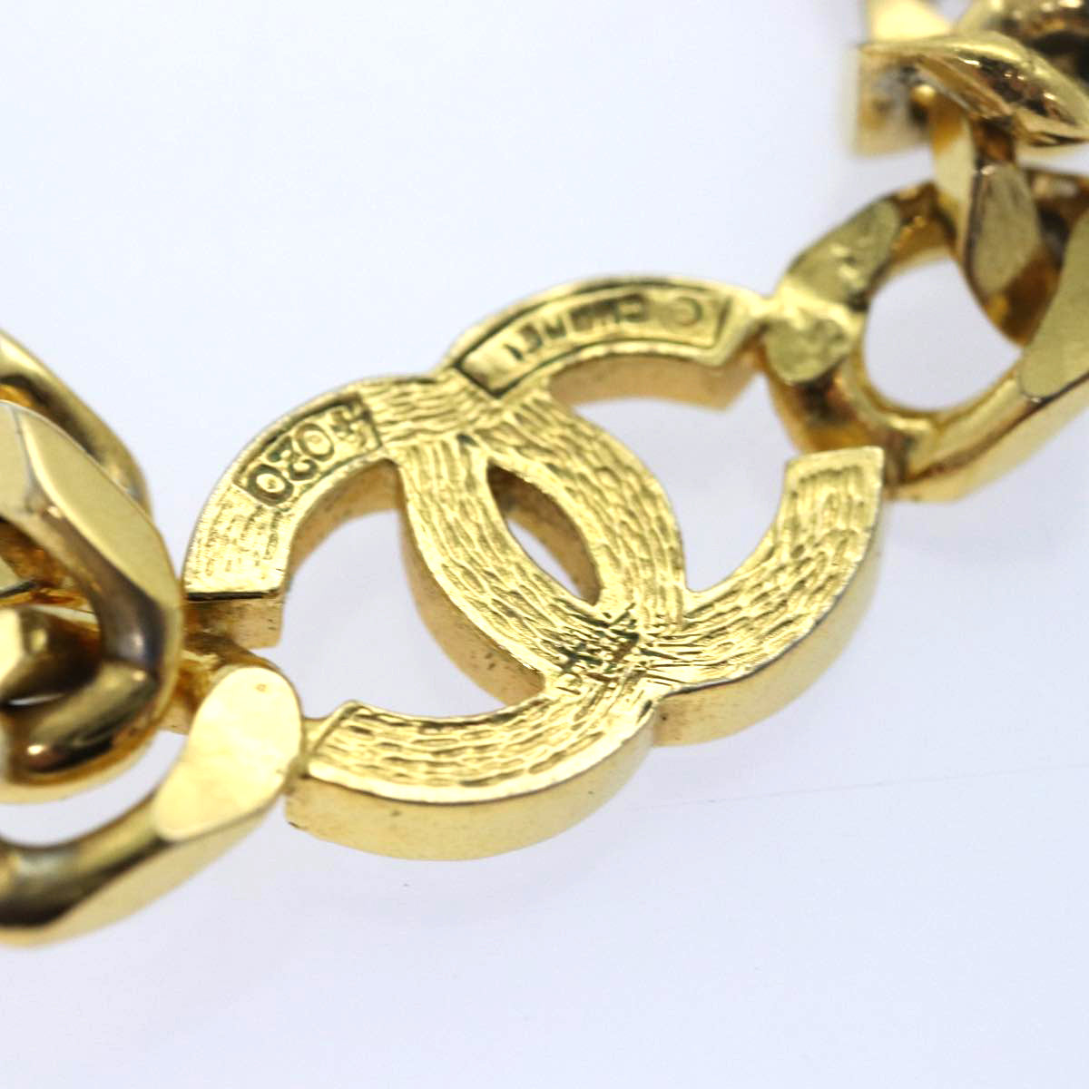 CHANEL COCO Mark Chain Bracelet metal Gold Tone CC Auth 83365