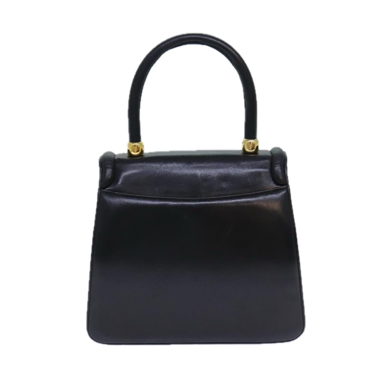 BALENCIAGA Hand Bag Leather Black Auth 83366