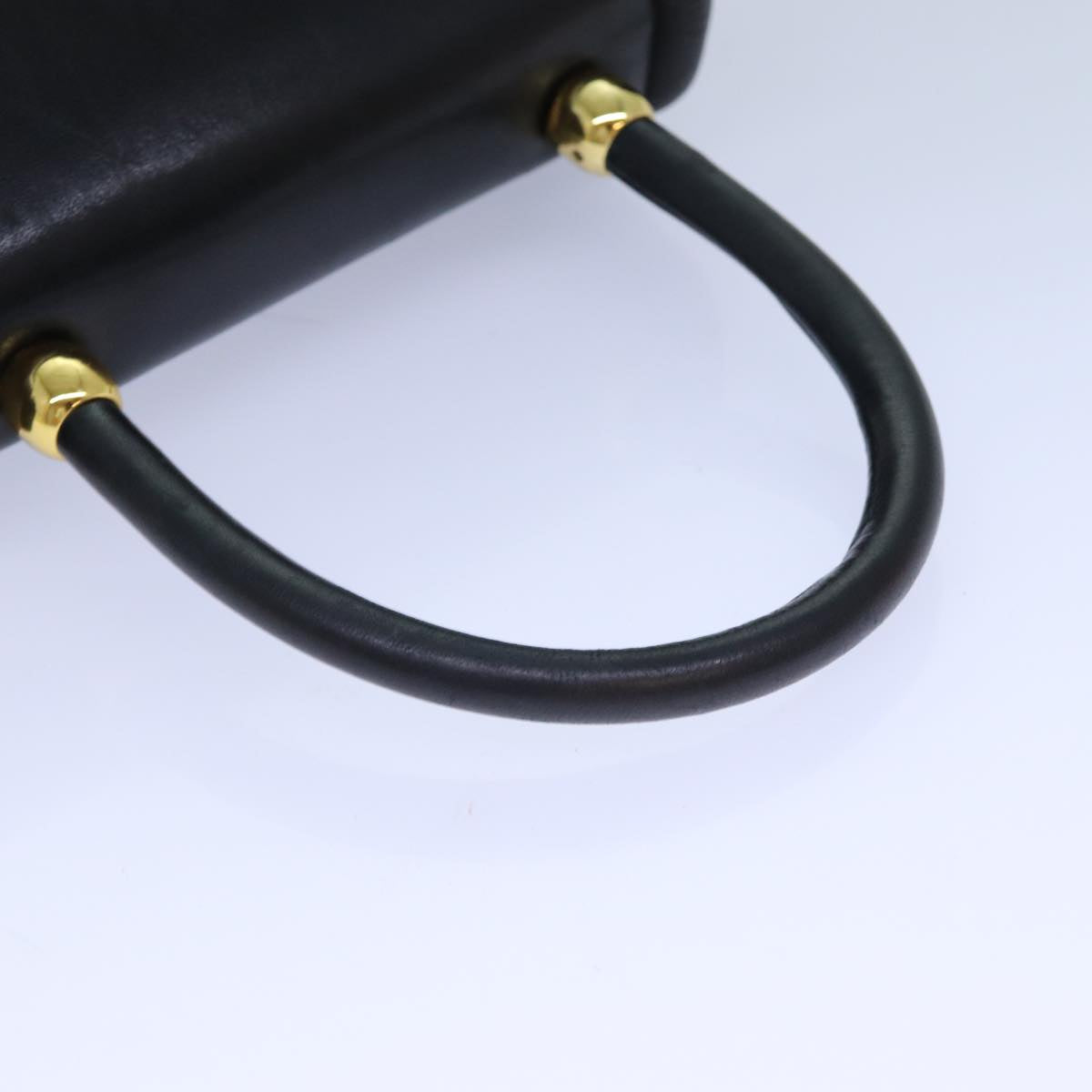 BALENCIAGA Hand Bag Leather Black Auth 83366