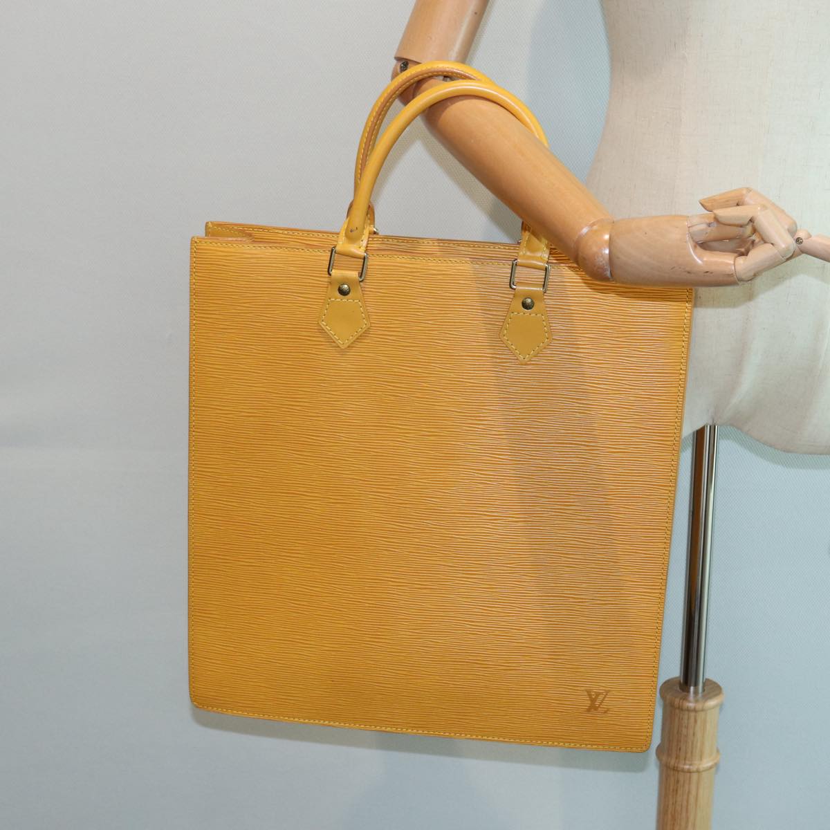 LOUIS VUITTON Epi Sac Plat Hand Bag Yellow M52079 LV Auth 83482