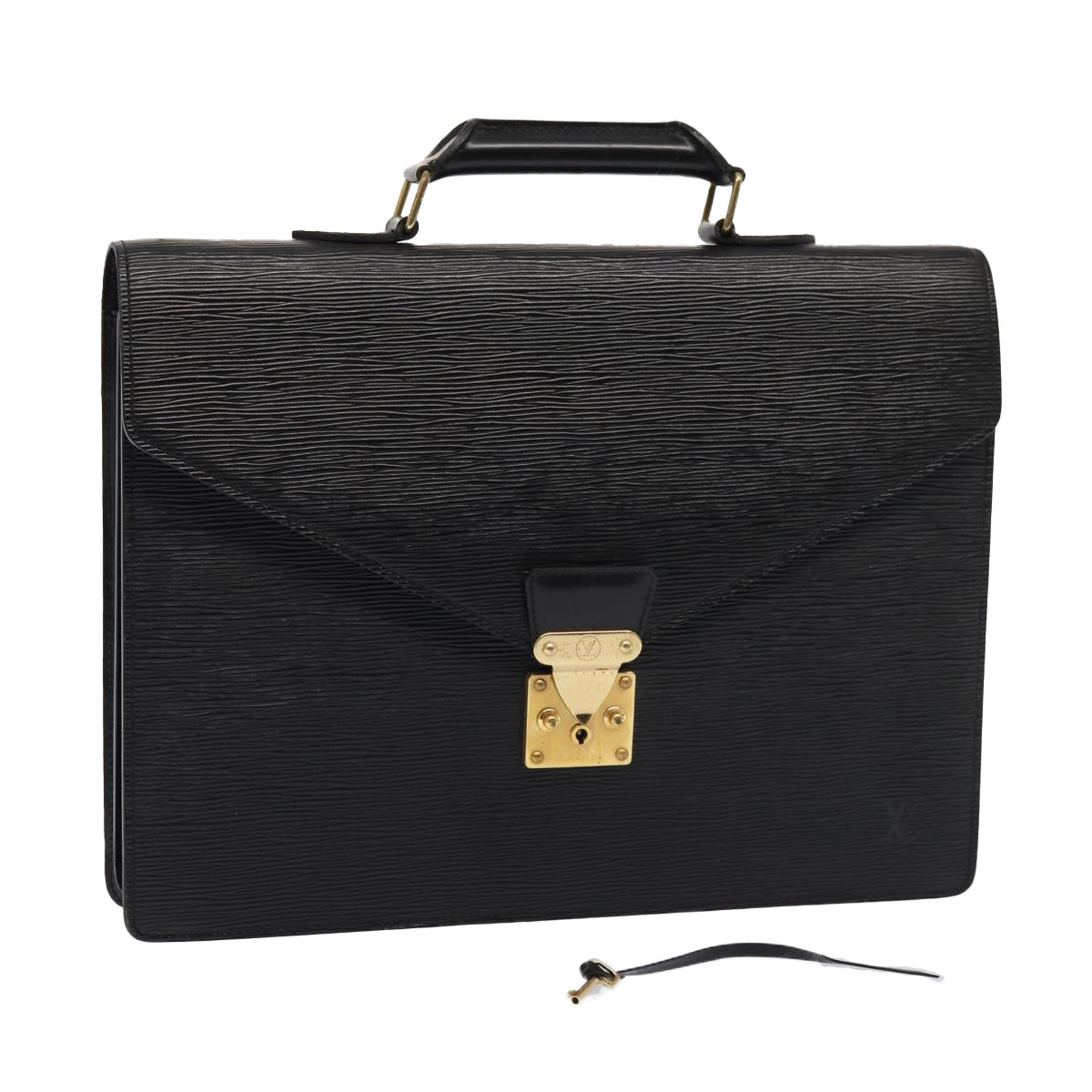 LOUIS VUITTON Epi Serviette Conseiller Briefcase Black M54422 LV Auth 83517